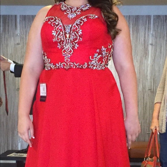 Rachel Allan Red Pageant Dress - Picture 1 of 8